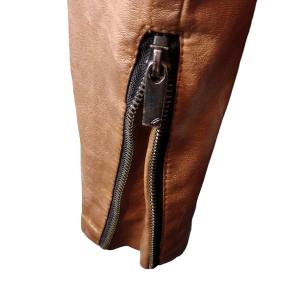 William Rast faux leather Bomber Biker Jacket zipper sleeves pockets fully lined - Picture 4 of 12